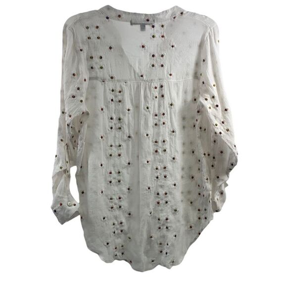 Olive Hill White Embroidered Blouse Size M - Picture 2 of 9